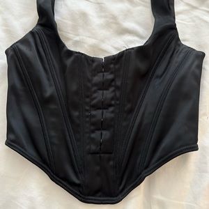 White Fox Boutique corset crop top size XS black